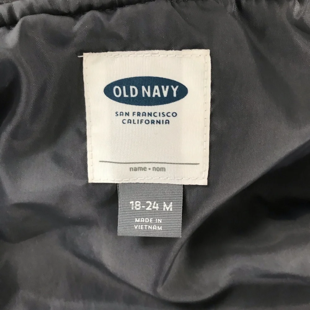 3/$25 OLD NAVY Gray Hybrid Puffer Jacket Size 18-24M